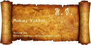 Makay Viktor névjegykártya